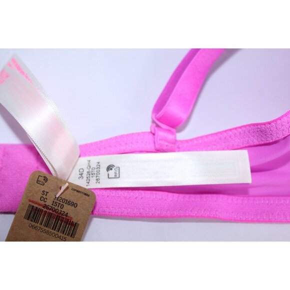 Pink By Victoria's Secret 34 D Pink Solid Push Up Lightly Padded Unwired NWT - Picture 9 of 15
